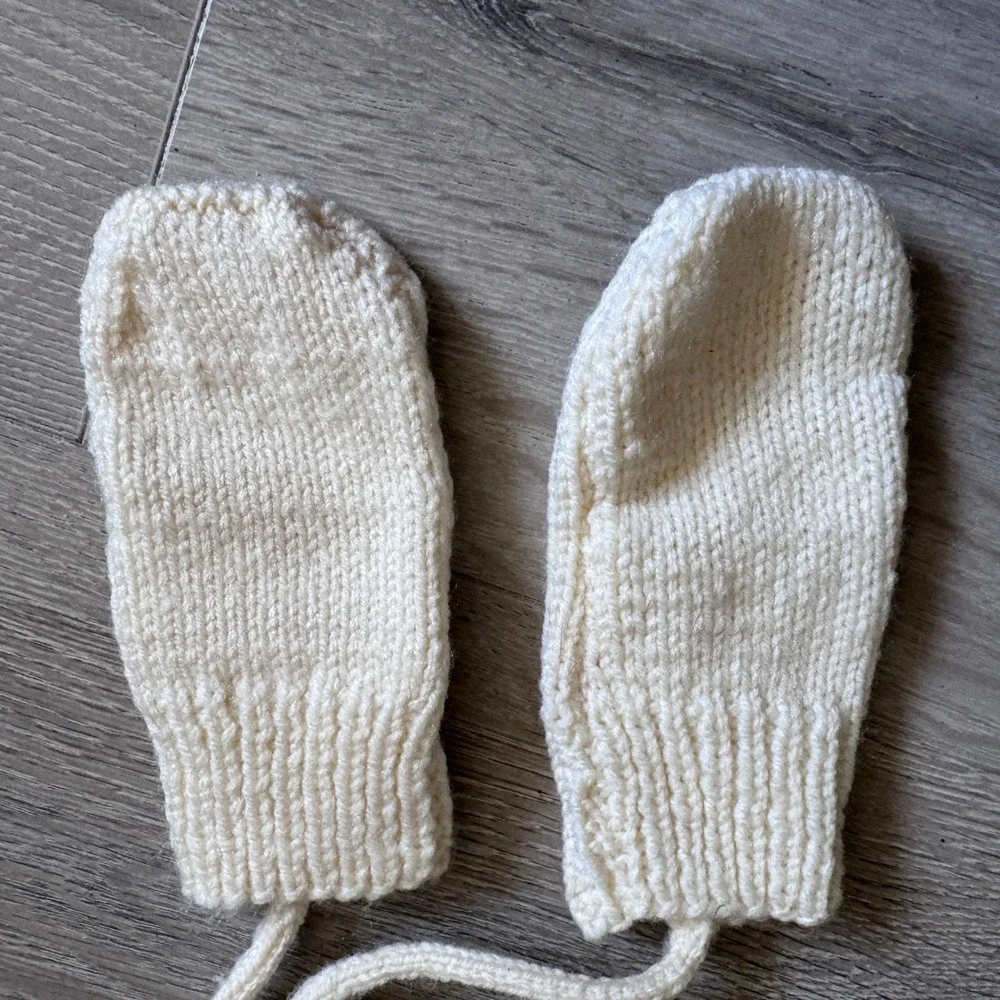 Handmade knit mittens